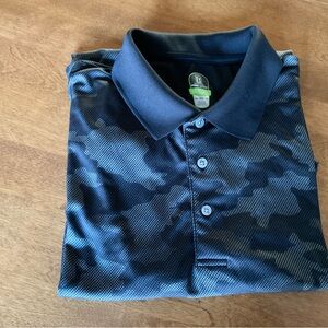 PGA Tour Pro Series Men’s Golf Shirt, Athletic Fit, XL, Black Grey Camo Design